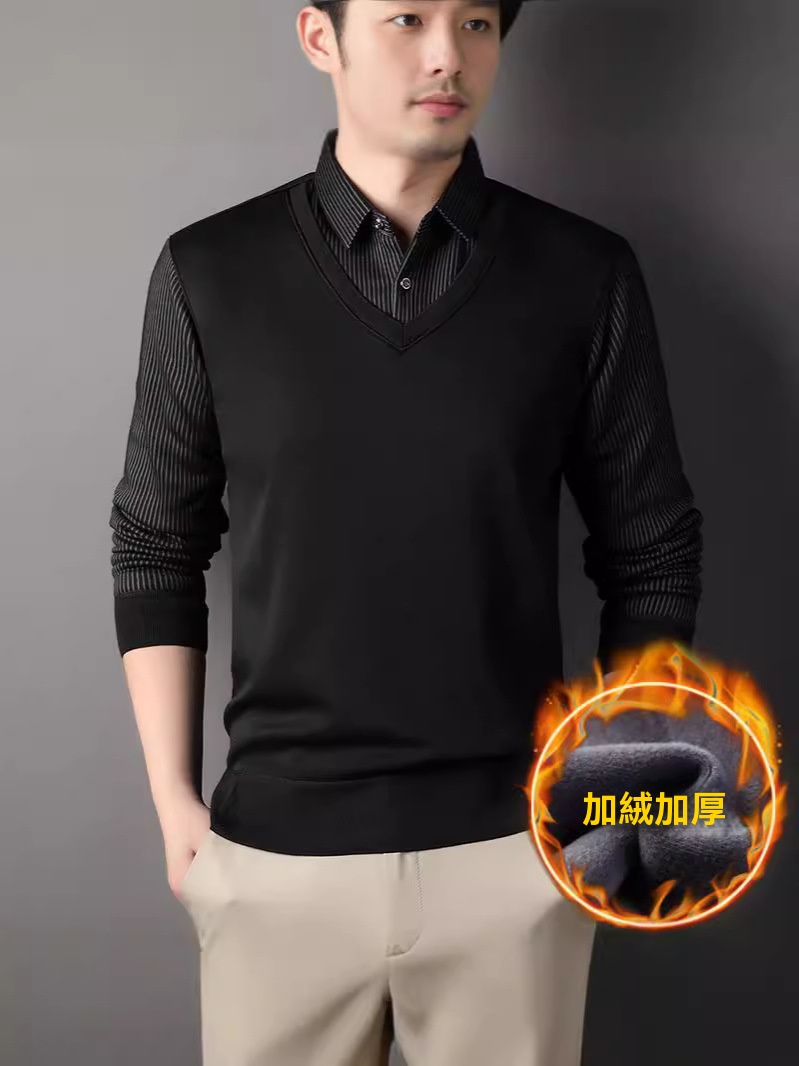 男士立領加絨上衣